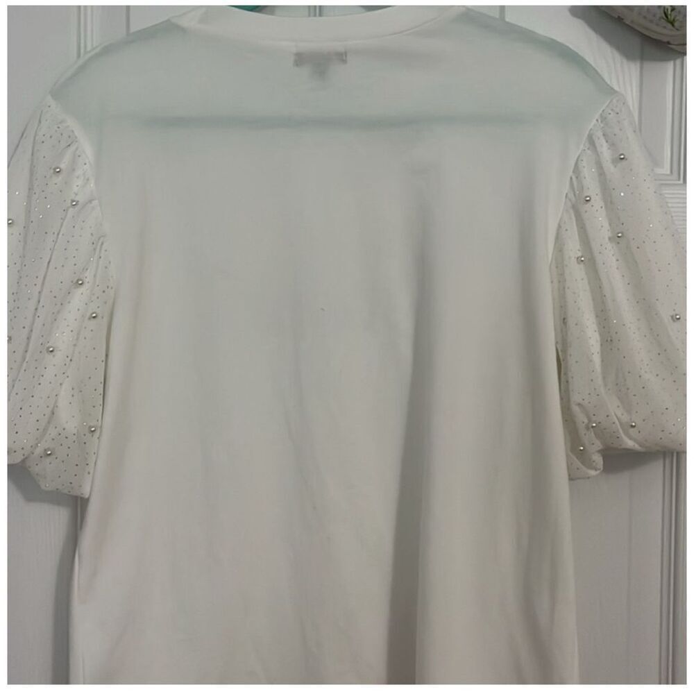 ONTWELFTH | white short sleeve sweet top S - Picture 4 of 9